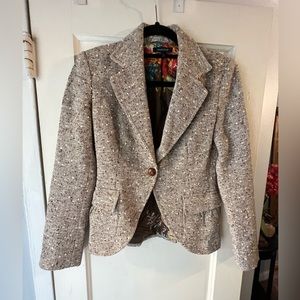 Billy Reid Tweed Wool & Leather Blazer 4